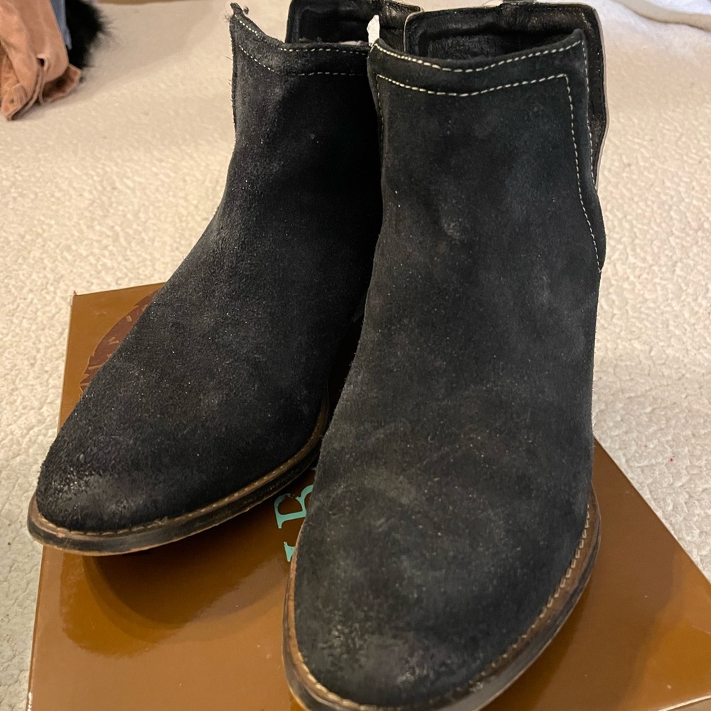 Chic Black Suede Ankle Boots